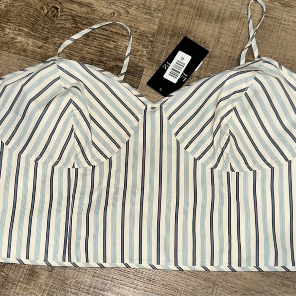 Lauren by Ralph Lauren Striped Spaghetti Strap Top size 14 - Picture 5 of 15
